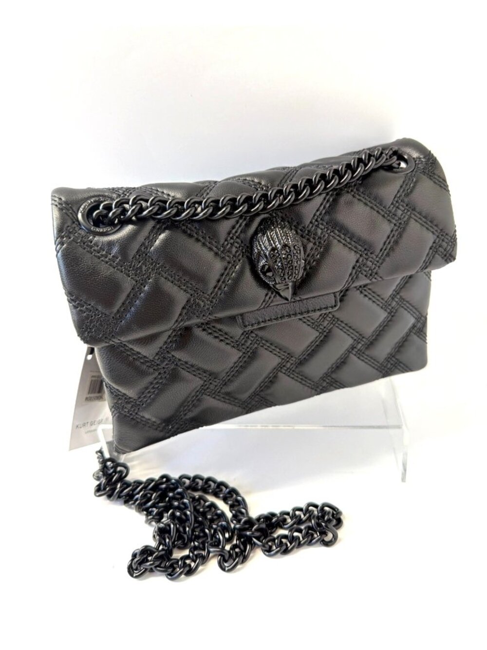 Kurt Geiger Kensington Black Quilted Leather Mini Crossbody / Shoulder Bag
